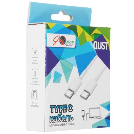 Кабель TypeC---TypeC USB2.0 1.2m, белый, iOpen ACU505-W-1.2M