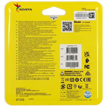 Накопитель SSD ADATA Ultimate SU650, 1Tb, SATA III, 2.5", R/W 520/450