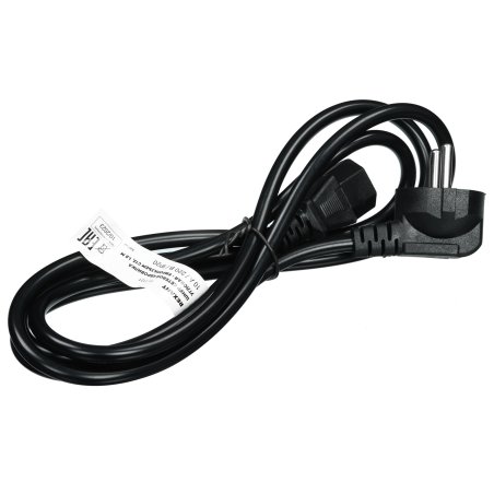 Шнур сетевой Rexant евровилка угловая - евроразъем С13, кабель 3x0,75 мм², длина 1,8 метра (PE пакет)