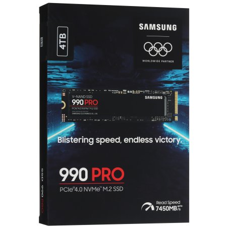 Накопитель SSD Samsung 990 PRO, 4Tb, PCIe 4.0 x4, M.2 2280, NVMe, R/W 7450/6900