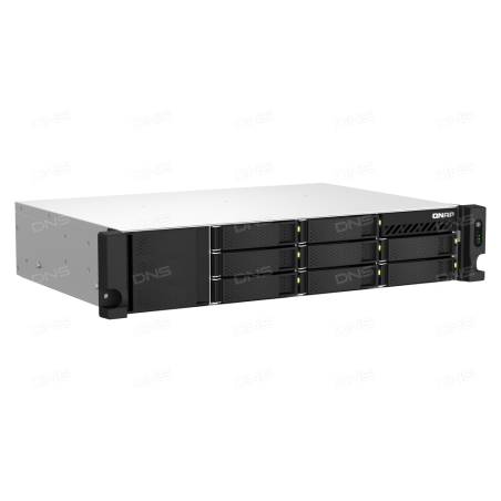 Сетевое хранилище SMB QNAP TS-873AeU-RP-4G NAS 8 HDD trays, 2x 2.5 GbE. 64-bit 4-core AMD V1500B 2,2 GHz, 4 Gb. RAM (1*4 Gb) up to 32Gb (2*16 Gb), 2 x M2 2280 (PCIe Gen3 x 1), 2xPSU W/o rail kit RAIL-B02