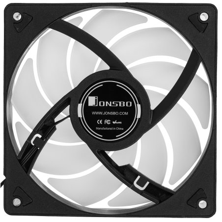 Вентилятор для корпуса JONSBO SL-120C (120x120x25мм, 4-pin PWM, FRGb, 59.48CFM, 32.0dBA, 1500RPM, черный)