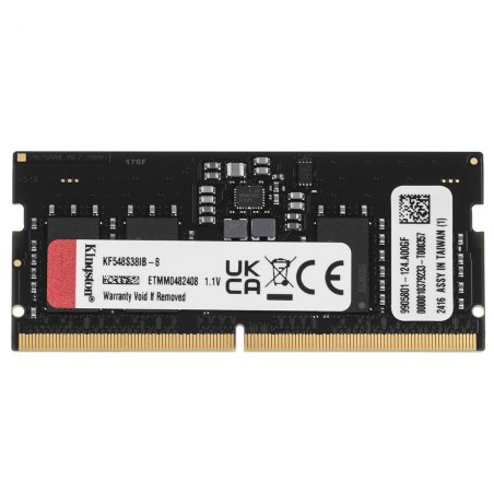 Оперативная память Kingston Fury Impact, DDR5, 8Gb (1x8Gb), 4800MHz, CL38 SO-DIMM