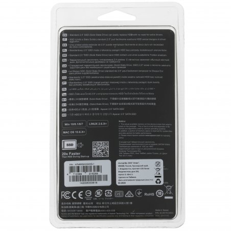 Накопитель SSD Apacer AS340 PANTHER, 480Gb, SATA III, 2.5", R/W 550/520