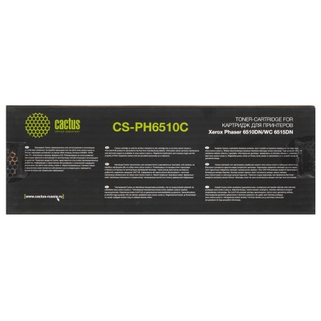 Картридж лазерный Cactus CS-PH6510C (106R03485) голубой (2400 стр.) для Xerox Phaser 6510DN/WC 6515DN