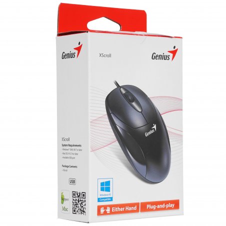 Мышь проводная Genius XScroll V3 черный, 1000 dpi, USB, кнопки - 3