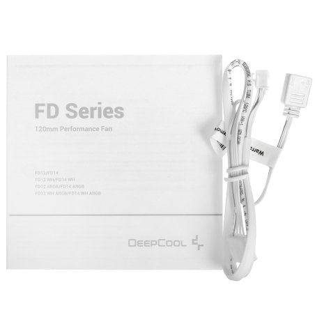 Вентилятор для корпуса DEEPCOOL FD14 белый, 140 мм, 1650 об/мин, 25.6 дБ, 4 pin