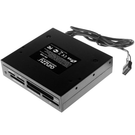 Кард-ридер Ginzzu USB 2.0 Card reader SD/SDHC/MMC/MS/microSD/xD/CF, 3.5" черный GR-116B