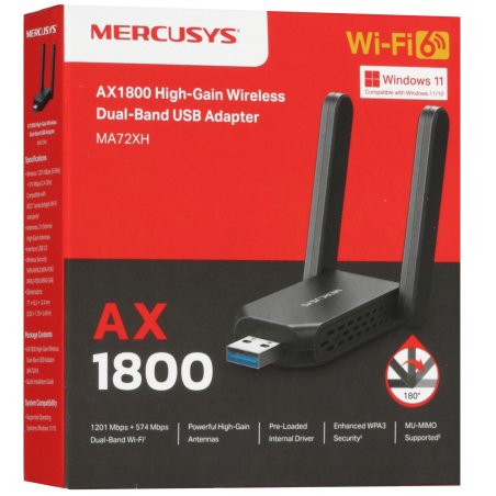 Адаптер Выскокго усиления Wi-Fi USB Mercusys MA72XH