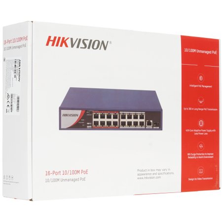 Коммутатор Hikvision DS-3E0318P-E 16xPOE