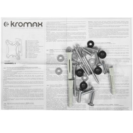 Кронштейн для ТВ KROMAX ULTRA SLIM-102 черный (max VESA 400x400 мм, настенный, max 45 кг) (90652)