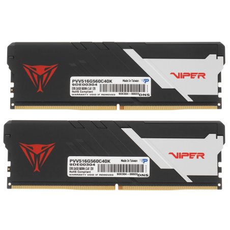 Оперативная память Patriot Viper Venom, DDR5, 16GB (2x8GB), 5600MHz, CL40, DIMM, с радиатором, черный