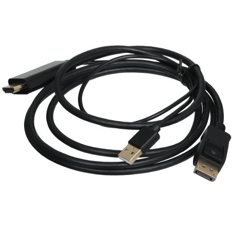 Кабель-переходник HDMI(M) +USB---> DP(M) 4K*60Hz 1.8M, VCOM