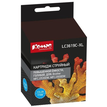 Картридж Brother струйный LC3619XLC голубой повышенной емкости 1500 стр. для MFC-J3530DW, MFC-J3930DW