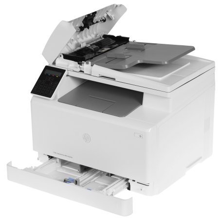 МФУ лазерное HP Color LaserJet Pro M183fw (7KW56A), A4, цветной, печ. до 16 стр/мин., скан. до 15 стр/мин. (ч/б) 8 стр/мин. (цвет), 600 x 600 dpi (печать) 1200x1200dpi (скан.), USB, RJ-45, Wi-Fi, Air Print, Mopria