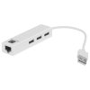 Кабель-адаптер 5bites UA2-45-06WH USB2.0 / 3*USB2.0 / RJ45 100MB / белый