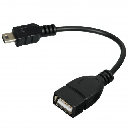 Кабель Rexant (18-1181) USB кабель OTG mini USB на USB шнур 0.15M черный
