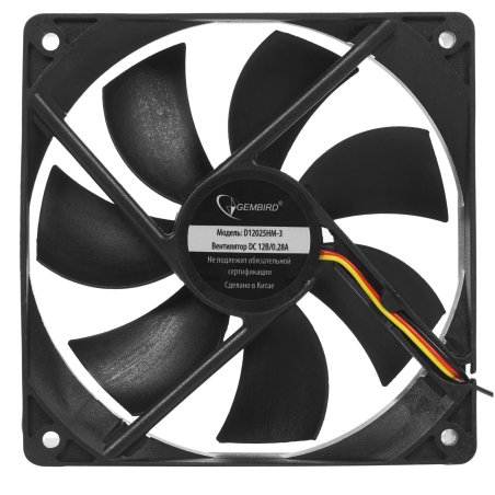 Вентилятор для корпуса Gembird D12025HM-3 черный 120мм 2000rpm 30db 3-pin