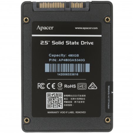 Накопитель SSD Apacer AS340 PANTHER, 480Gb, SATA III, 2.5", R/W 550/520