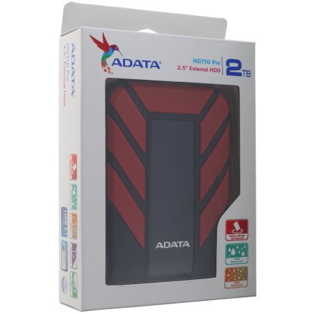 Внешний HDD 2.5" ADATA HD710P, 2TB, USB 3.2 Gen 1 Type-A, 5400 rpm, черный/красный