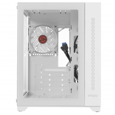 Компьютерный корпус Ginzzu V450 RGb белый CRC6 FAN12CM RGb*3