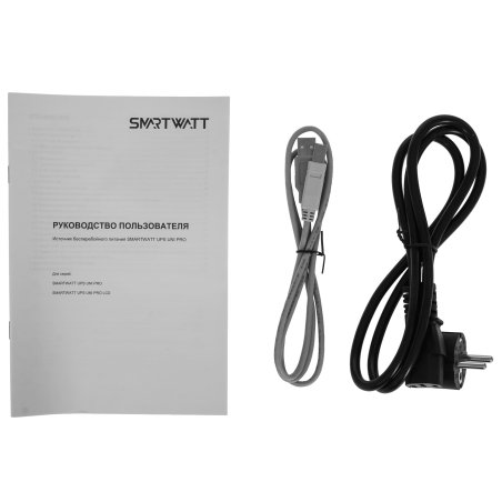 Источник бесперебойного питания SMARTWATT UPS SAFE PRO 1000 черный 1000/600 ВА/Вт, линейно-интерактивный, напольный/настенный, LED индикация, Shuko CEE7/4 - 8 шт. (4 шт. с резервным питанием, 4 шт. - сетевой фильтр)