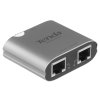 Разветвитель для интернет кабеля Tenda SG103M, LAN in 1х1 Гбит/с, LAN out 2х1 Гбит/с, питание по Type-C