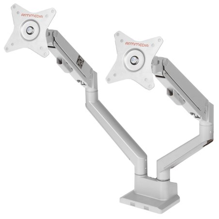 Кронштейн Arm media LCD-T36 серебристый, 4 шт/уп. Кр. алюм. настол. для 2-х мон. 15"-34", max 2х9 кг, нак. ±45°, пов. ±180°, от стола 495 мм, max VESA 100x100 мм.