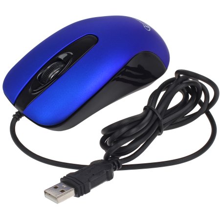 Мышь проводная Gembird MOP-400-B синий, 1000 dpi, USB, кнопки - 3