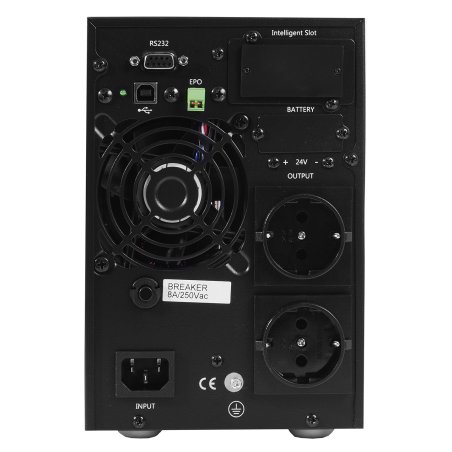 Источник бесперебойного питания PowerMan Online 1000 PLUS (1000ВА/800Вт, Online-Double conversion/LCD Display/USB/Software/RJ11/45,RS-232)