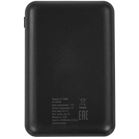 Портативный аккумулятор Buro T4-10000-B Li-Pol 10000mAh 2A+1A черный 2xUSB
