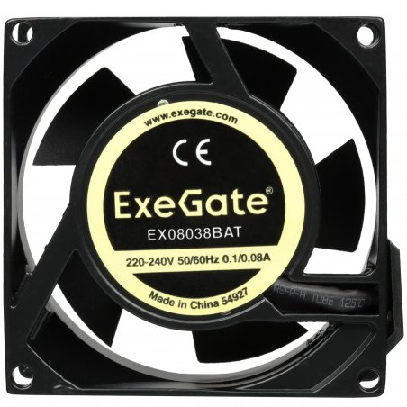 Вентилятор для корпуса ExeGate EX08038BAT черный, 80 мм, 2600 об/мин, 35 дБ