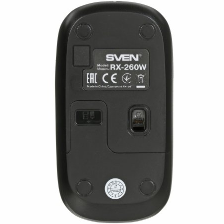 Мышь беспроводная SVEN RX-260W черный, 1600 dpi, радиоканал, USB, кнопки - 4