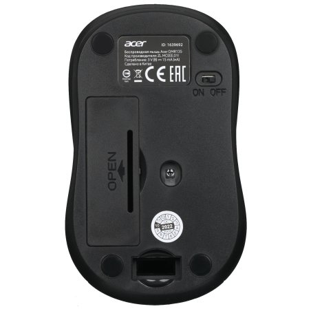 Мышь беспроводная Acer OMR135 зеленый, 1000 dpi, радиоканал, USB, кнопки - 3