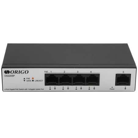 Коммутатор Unmanaged Switch 4x1000Base-T PoE, 1x1000Base-T, PoE Budget 60W, Long-range PoE up to 250m, metal case