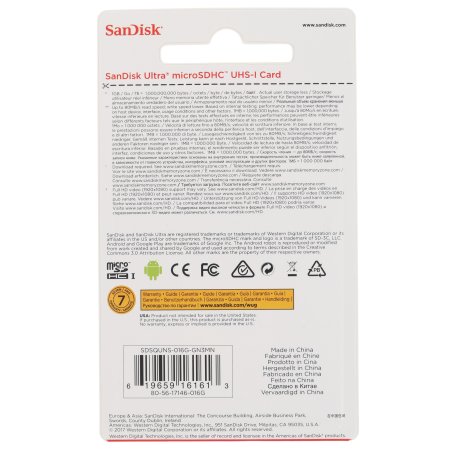 Флеш-накопитель Sandisk Ultra microSDHC 16Gb 80Mb/s Class 10