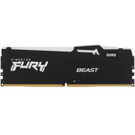Оперативная память Kingston Fury Beast, DDR5, 16Gb (1x16GB), 5200MHz, CL40, DIMM, с радиаторами, RGB, черный