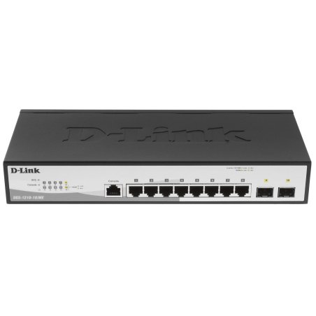 Коммутатор D-Link DGS-1210-10/ME/B2A 2 уровня с 8 портами 10/100/1000Base-T и 2 портами 1000Base-X SFP