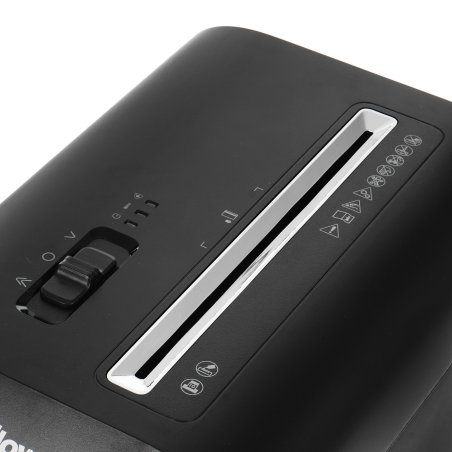 Шредер Fellowes PowerShred LX65 черный (секр.P-4)/перекрестный/10лист./22лтр./скрепки/скобы/пл.карты