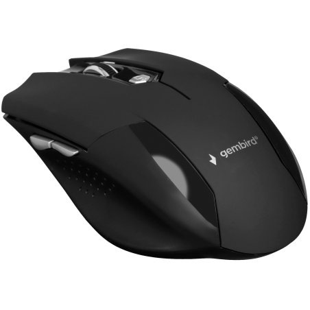 Мышь беспроводная Gembird MUSW-221-R черный/красный, 1600 dpi, радиоканал, USB, кнопки - 6