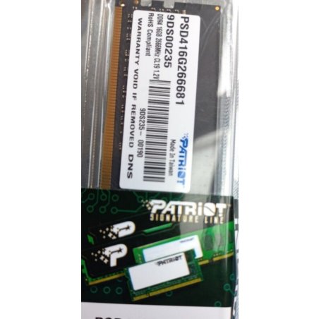 Оперативная память Patriot Signature, DDR4, 16GB (1x16 GB), 2666 MHz, CL19, DIMM