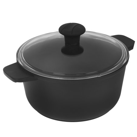 Кастрюля Maunfeld Osvald MF22SVLD03CR универсальная из литого алюминия со стеклянной крышкой, 3 л