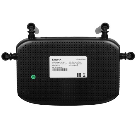 Роутер беспроводной Digma DWR-AC1201 AC1200 10/100BASE-TX черный (упак.:1шт)