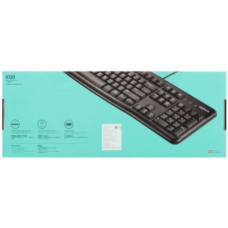 Клавиатура проводная Logitech K120 for business, USB черный (заводская гравировка)