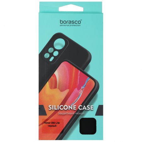 Чехол (клип-кейс) BoraSCO для Honor 200 Lite Silicone Case черный (73437)