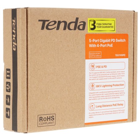 Коммутатор Tenda TEF1110P-8-63W