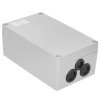 Корпус ACD XG387 Metal case IP65, 200x120x80мм, металлический, 3 отверстия (28 + 28 + 23мм) с резиновыми заглушками, серебристый, совместим с Raspberry Pi 3B, 3B+, 4, Orange Pi