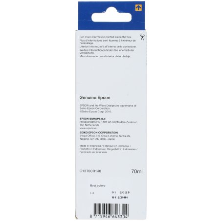 Картридж струйный Epson 106BK C13T00R140 черный (70мл) для Epson L7160/7180