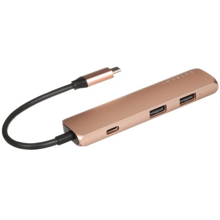 USB адаптер Satechi Slim Aluminum Type-C Multi-Port Adapter with Type-C Charging Port. Интерфейс USB-C. Порты USB Type-C, 2хUSB 3.0, 4K HDMI. золотой.