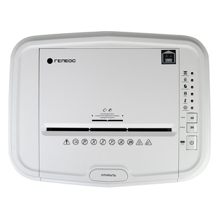 Шредер Heleos АП23-4 черный с автоподачей (секр.P-4) фрагменты 145лист. 23лтр. скрепки скобы пл.карты